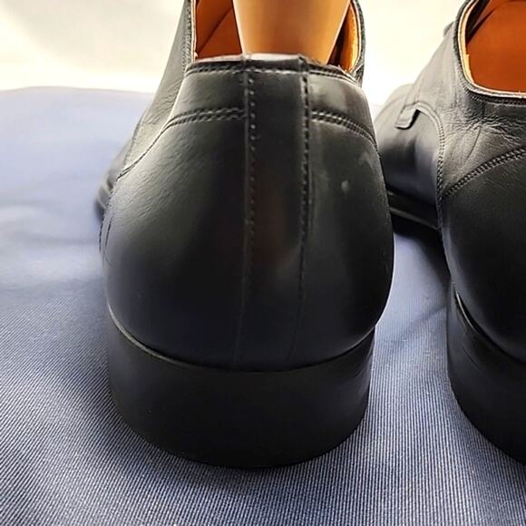 Magnanni Black Leather Cap-Toe Derby Shoes main image 8